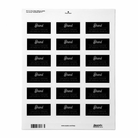 Stijlvolle aanpasbare tekst met rand etiket (Full Sheet)