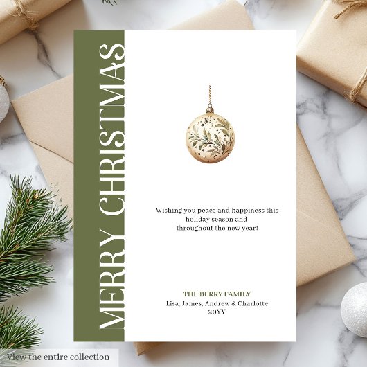 Stijlvolle aardetinten Kerstkaart