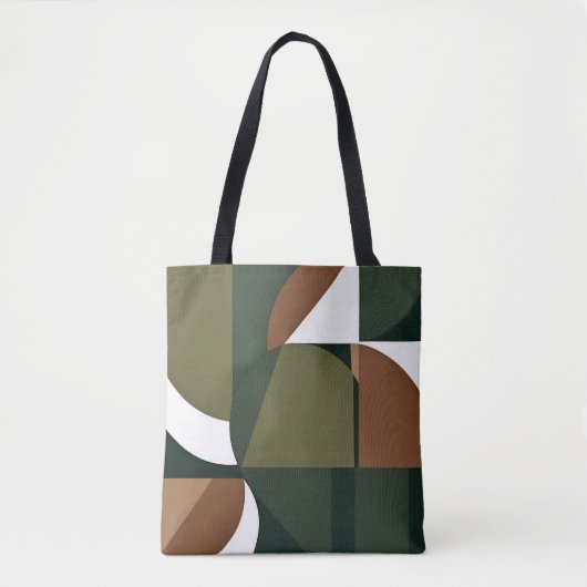 Stijlvolle aardse chique geometrische tote bag (Voorkant)