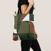 Stijlvolle aardse chique geometrische tote bag (Dichtbij)