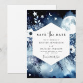 Stijlvolle aardse maanverlichte bruiloft save the date (Voorkant / Achterkant)