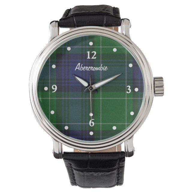 Stijlvolle Abercrombie Plaid Faced Custom Watch Horloge (Voorkant)