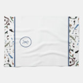 Stijlvolle Abstract Initialen keukenhanddoek (Horizontaal)