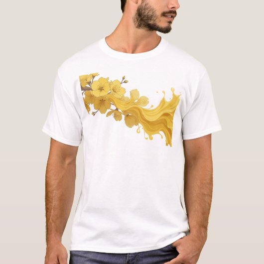 Stijlvolle ABSTRACTE BLOEM Creatieve Print T-shirt (Voorkant)