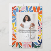 Stijlvolle Abstracte bloemen | 40e verjaardag foto Kaart (Achterkant)