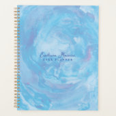 Stijlvolle Abstracte Blue Whirl Art Planner (Voorkant)
