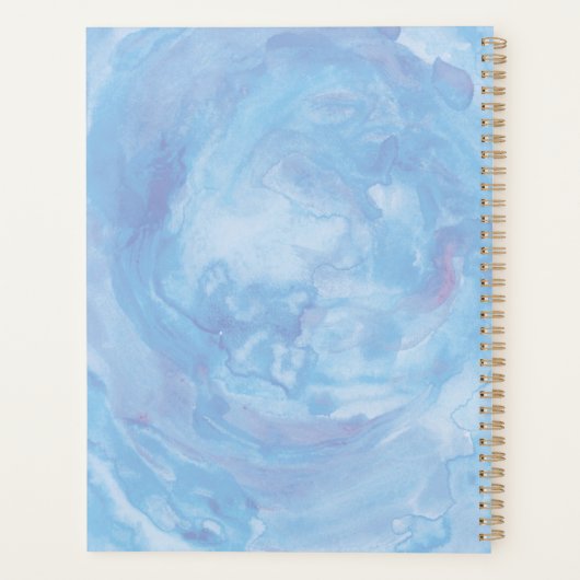 Stijlvolle Abstracte Blue Whirl Art Planner (Achterkant)