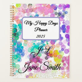 Stijlvolle Abstracte Bokeh My Happy Days Monogram Planner