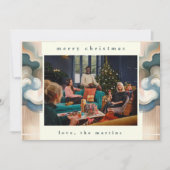 Stijlvolle Abstracte Foto Kerst Flat Holiday Kaart (Voorkant)