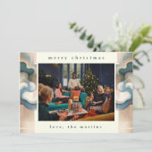 Stijlvolle Abstracte Foto Kerst Flat Holiday Kaart (Staand voorkant)