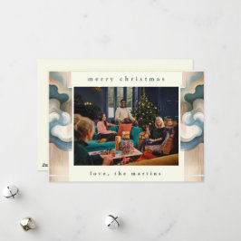 Stijlvolle Abstracte Foto Kerst Flat Holiday Kaart