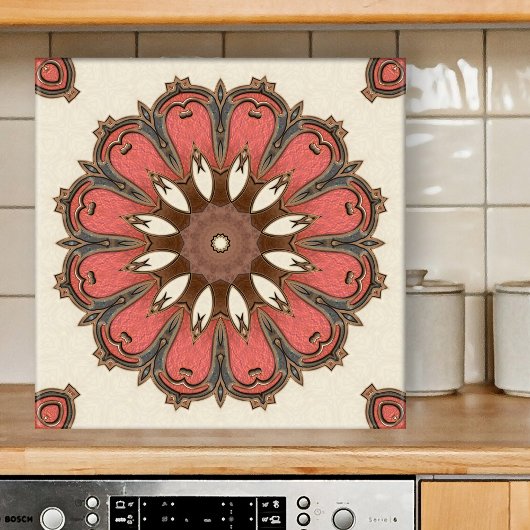 Stijlvolle Abstracte geometrische kunst keramische Tegeltje