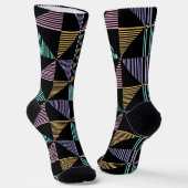 Stijlvolle Abstracte Geometrische Print – Modern e Sokken (Gebogen)