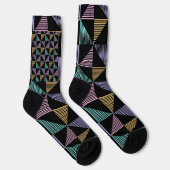 Stijlvolle Abstracte Geometrische Print – Modern e Sokken (Rechts)