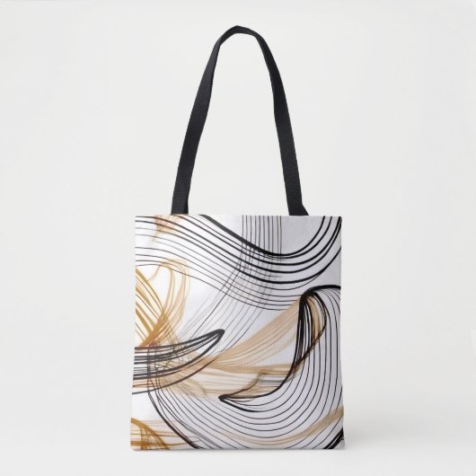 Stijlvolle abstracte herfstlijn kunst tote bag (Voorkant)