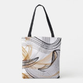 Stijlvolle abstracte herfstlijn kunst tote bag (Achterkant)