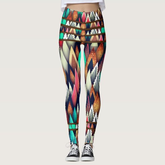 Stijlvolle Abstracte kleuren Leggings (Voorkant)