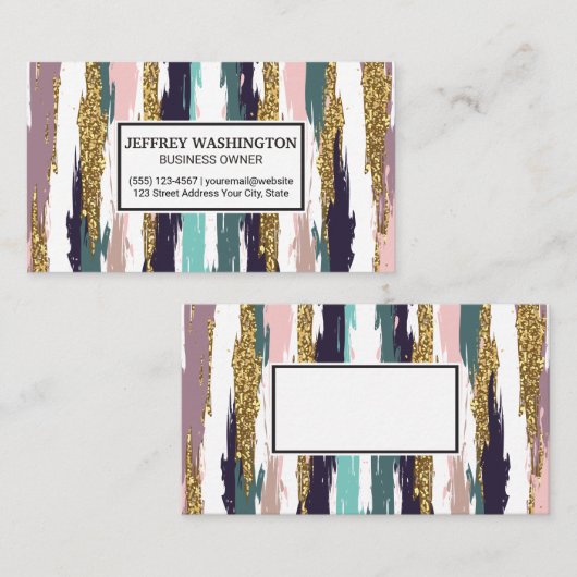 Stijlvolle Abstracte kleurenlijnen Visitekaartje (Voorkant / Achterkant)