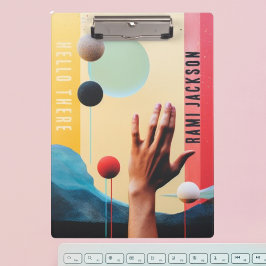 Stijlvolle Abstracte kleurrijke artsy monogram naa Klembord