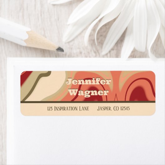 Stijlvolle Abstracte kleurrijke moderne swirl-insp Etiket (Insitu)