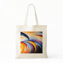 Stijlvolle Abstracte Kunst Canvas Boodschappentas