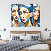 Stijlvolle Abstracte kunst Canvas, Unieke Home Dec Canvas Afdruk (Insitu (Slaapkamer))