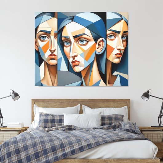 Stijlvolle Abstracte kunst Canvas, Unieke Home Dec Canvas Afdruk (Insitu (Slaapkamer))