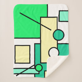 Stijlvolle Abstracte Kunst Geometrie Vormen Dekbed Sherpa Deken