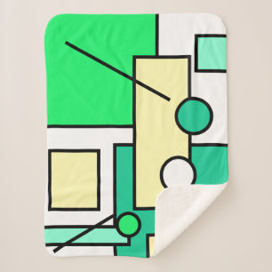 Stijlvolle Abstracte Kunst Geometrie Vormen Dekbed Sherpa Deken