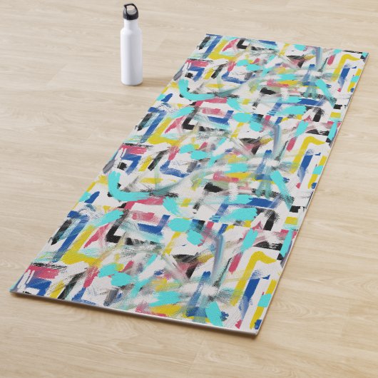 Stijlvolle Abstracte kunst kleurrijke yogamat (In situ)