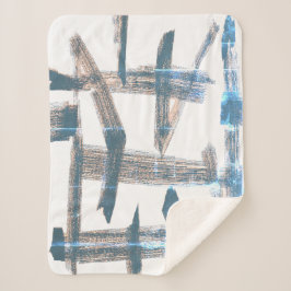 Stijlvolle Abstracte Kunst Washed Off Effect Dekbe Sherpa Deken