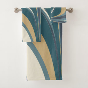 Stijlvolle Abstracte marmer in Blauwgroen en goud Bad Handdoek