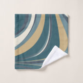 Stijlvolle Abstracte marmer in Blauwgroen en goud Bad Handdoek (Wasdoekje)
