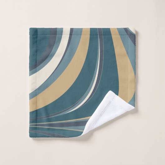 Stijlvolle Abstracte marmer in Blauwgroen en goud Bad Handdoek (Wasdoekje)