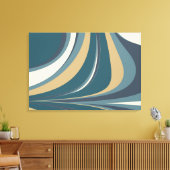 Stijlvolle Abstracte marmer in Blauwgroen en goud Canvas Afdruk (Insitu (Woonkamer))