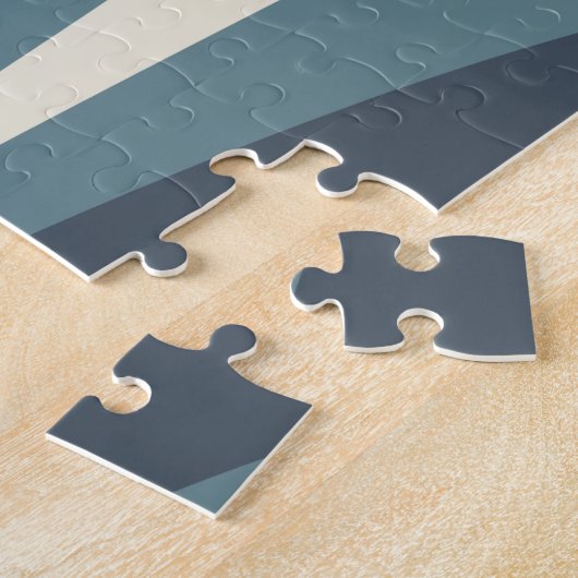 Stijlvolle Abstracte marmer in Blauwgroen en goud Legpuzzel (Zijkant)