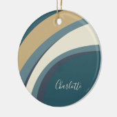 Stijlvolle Abstracte marmerkunst in Blauwgroen, sp Keramisch Ornament (Links)