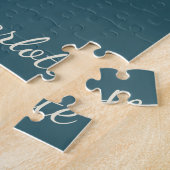 Stijlvolle Abstracte marmerkunst in Blauwgroen, sp Legpuzzel (Zijkant)