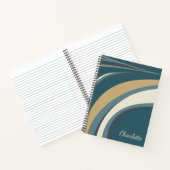 Stijlvolle Abstracte marmerkunst in Blauwgroen, sp Notitieboek (Binnen)