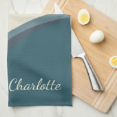 Stijlvolle Abstracte marmerkunst in Blauwgroen, sp Theedoek (Quarter Fold)