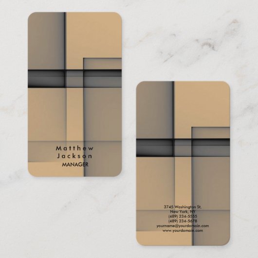 Stijlvolle Abstracte Modern Plain Professional Man Visitekaartje (Voorkant / Achterkant)