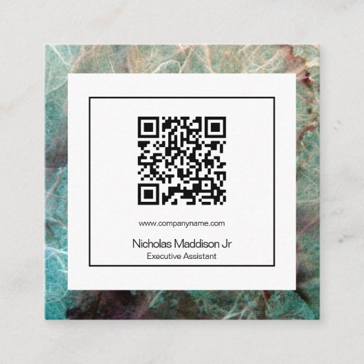Stijlvolle, Abstracte moderne marmer Vierkante Visitekaartje (Voorkant)