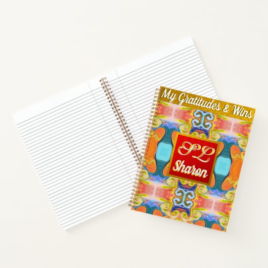 Stijlvolle Abstracte Moederdag Gift Monogram Custo Notitieboek (Binnen)