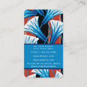 Stijlvolle Abstracte Retro Bloemen Waterverf Visitekaartje (Achterkant)