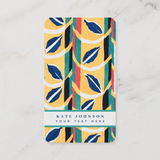 Stijlvolle Abstracte Retro  Kleurrijke Waterverf Visitekaartje (Voorkant)