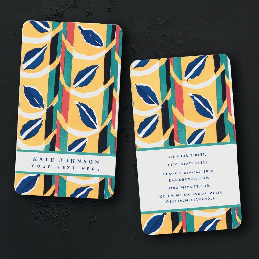 Stijlvolle Abstracte Retro  Kleurrijke Waterverf Visitekaartje