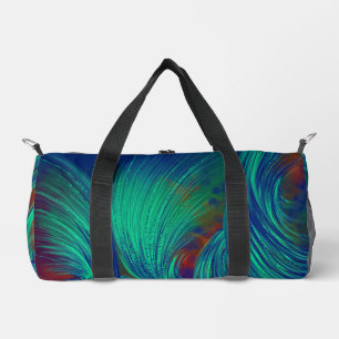 Stijlvolle Abstracte veren groen blauw Plunjezak