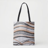 Stijlvolle abstracte vloeiende lijn kunst chique h tote bag (Voorkant)