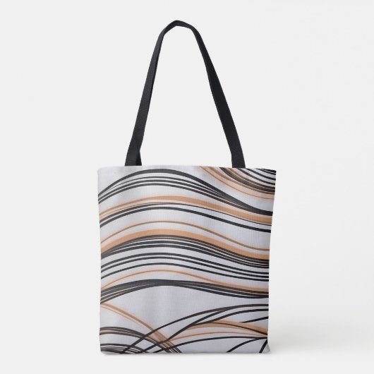 Stijlvolle abstracte vloeiende lijn kunst chique h tote bag (Achterkant)