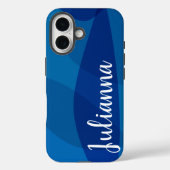 Stijlvolle Abstracte vormen in blauwe, persoonlijk Case-Mate iPhone Case (Achterkant)